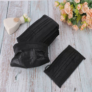 Adult Black Disposable Face Mask 3-Ply Oral Protection