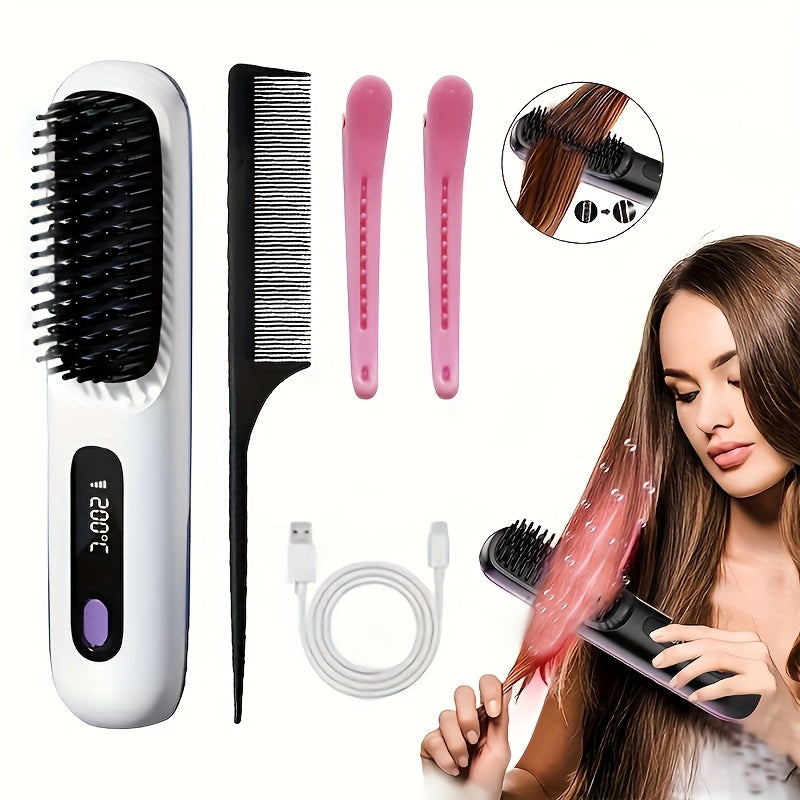 Portable USB Wireless Hair Straightener with Negative Ion Technology