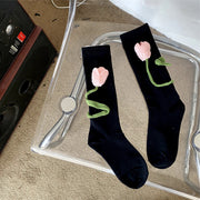 Breathable Cotton Mid Calf Stockings for Women