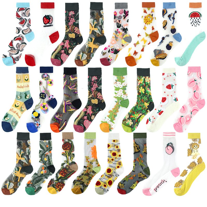Thin Fashion Floral Stockings for Women