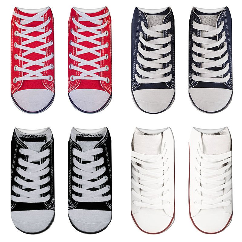 Colorful 3D Sneaker Print Socks for Women