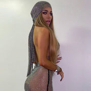 Stretchy Rhinestone Hairband Bandana Hat for Women