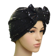 Sequin Bow Bandana Hat for Women