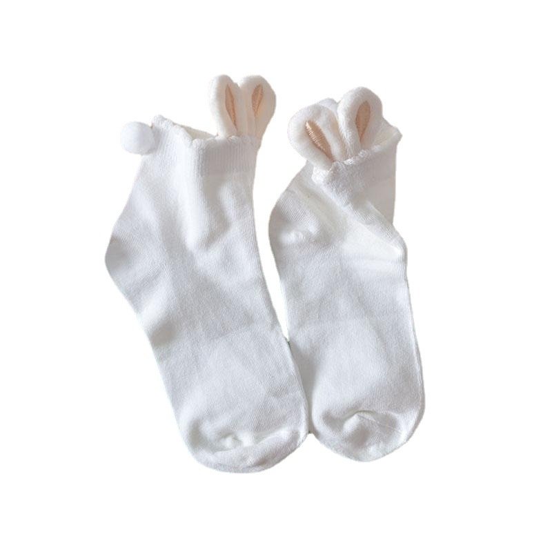 Cute Women's Cotton Socks with Gold Ears