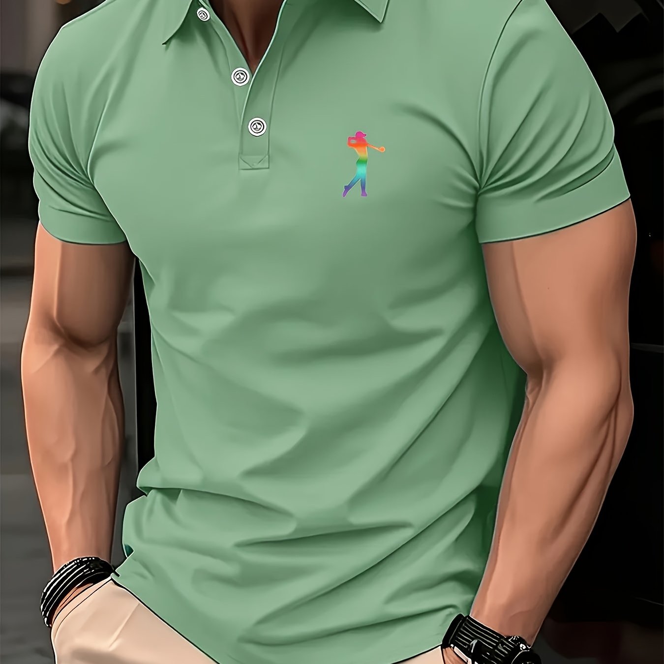 Men's Short Sleeve Printed Golf Shirt – Spring & Summer