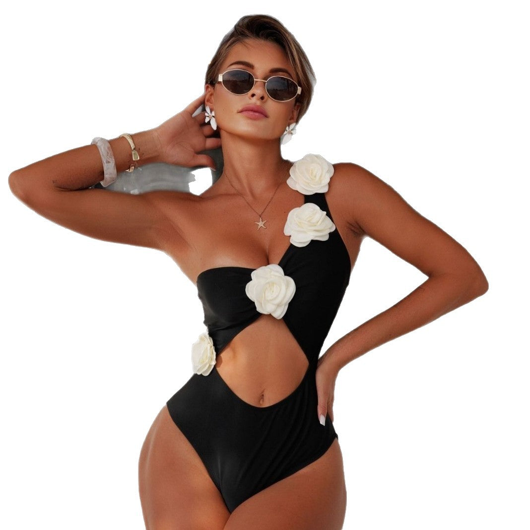 Solid Color Sexy One-Piece Swimsuit for Women