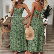 Trendy Summer Open-Back Bow Spaghetti Strap Jumpsuit