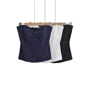 Fishbone Striped Tube Top – Ultra‑Short, Slim Fit, Chic & Comfortable
