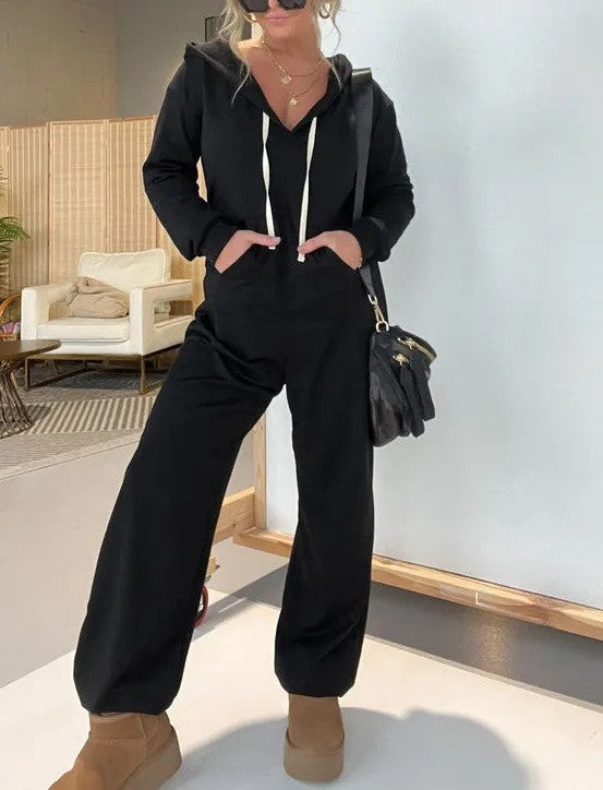 Autumn And Winter One-piece Leisure Solid Color Hoodie