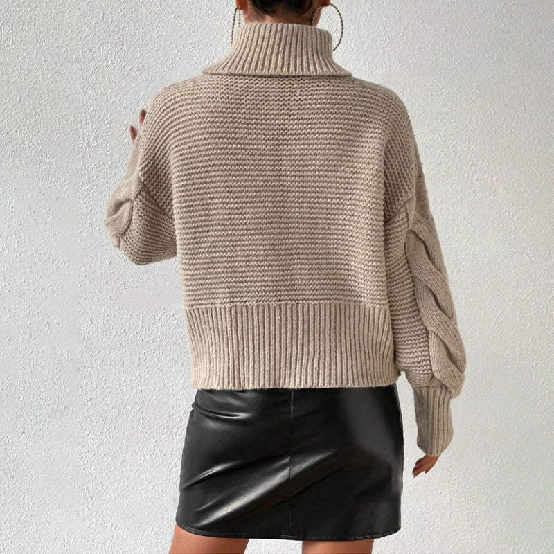 Twist Thread Solid Color Loose Sweater