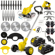 Portable Home Cordless Electric Lawn Mower, Yard Weeder/Cordless Lawn Mower With 3 Blade Sizes And Two High-Capacity Lithium-ion Batteries, Strong Power, Lots Of Freebies, Suitable For Lawn, Yard...