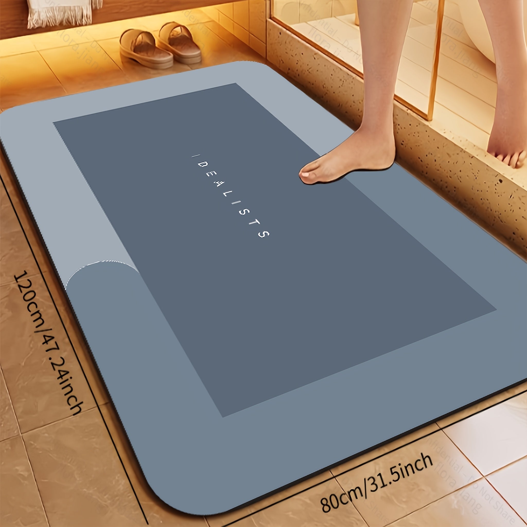 Super Absorbent Quick-Dry Bath Mat with Non-Slip Diatomite Design