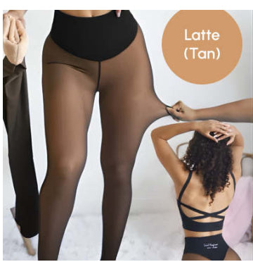 Winter Warm Translucent Fleece-Lined Shaping Leggings