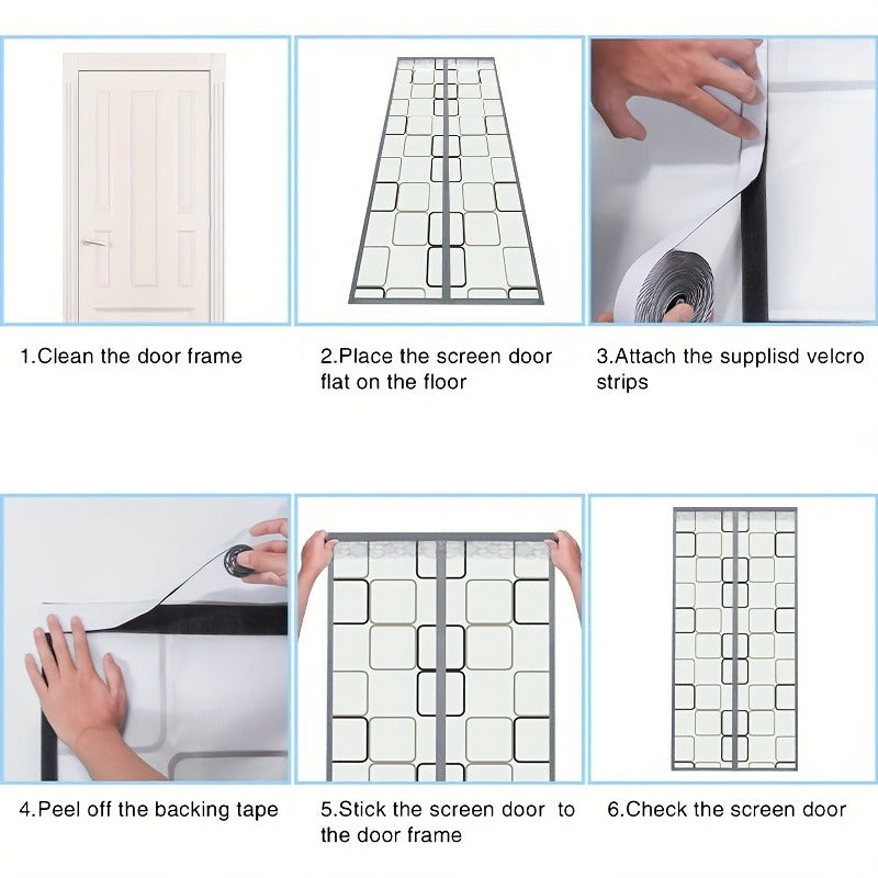Magnetic Eva Air Conditioner Insulation Door Curtain, Lace Top Windproof Thermal Seal Screen Door, Weighted Bottom Hands Free Auto Close Door Screen, Anti Mosquito Energy Saving Partition Curtain for