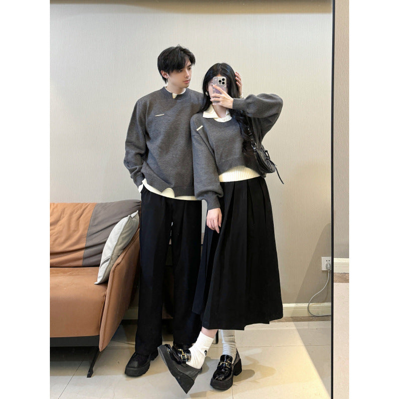 Autumn and Winter Couple Wear Thickening Three-piece Set