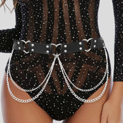 Edgy Leather Belt with Heart Charm
