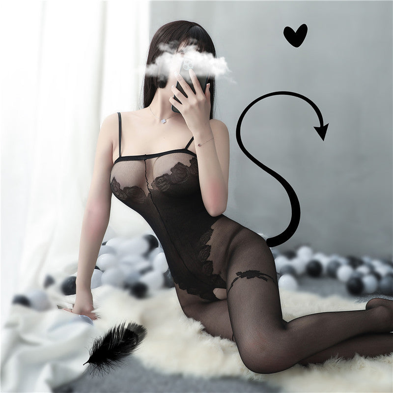 Women's Simple Printed Creative Stockings Jumpsuit