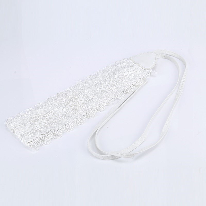 Black Wide Waist Lace Belt One-Piece Skirt for Women
