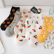 Korean Cartoon Women's Socks - Soft Cotton & Fashion Style