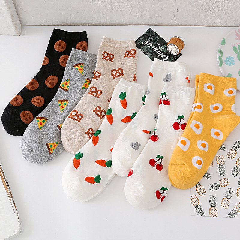 Korean Cartoon Women's Socks - Soft Cotton & Fashion Style