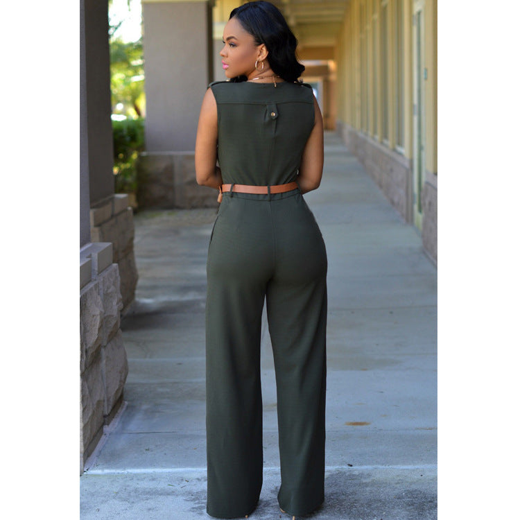Chic Women's Fashion Jumpsuit Elegant Siamese Pants