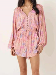 Women's Rayon Print Jumpsuit with Tassel Details