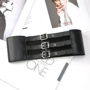 Elegant Wide PU Leather Belt for Women