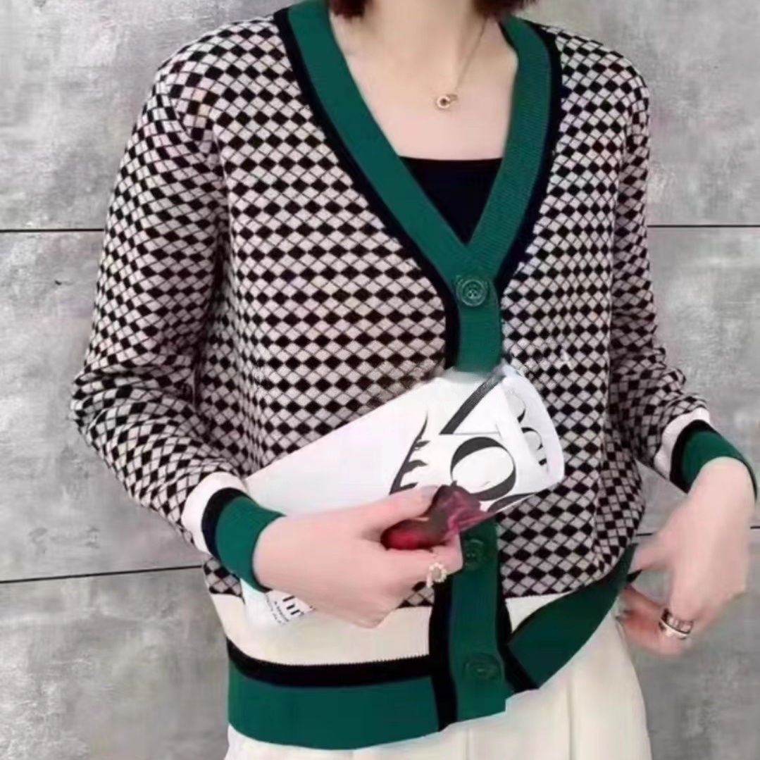 New Stylish Western-style Jacquard Knit Cardigan for Spring and Fall