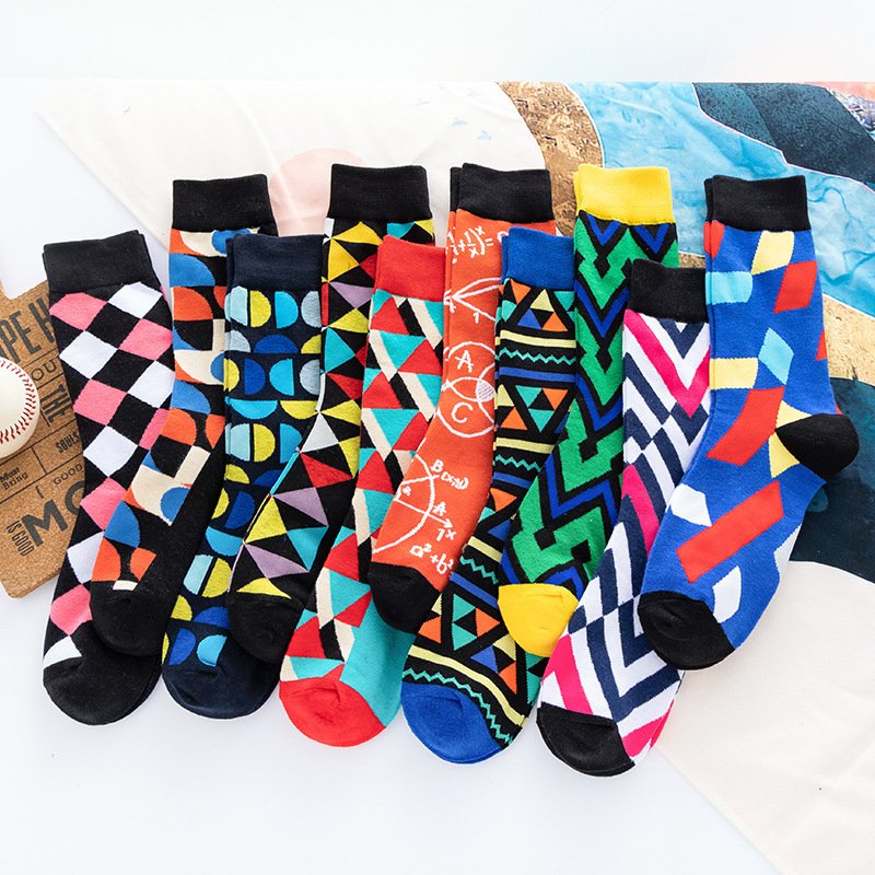 Geometric Mid-Calf Socks for Women
