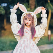 Sweet Rabbit Ears Plush Jacket for Women