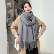 Solid Color Cashmere Scarf for Women