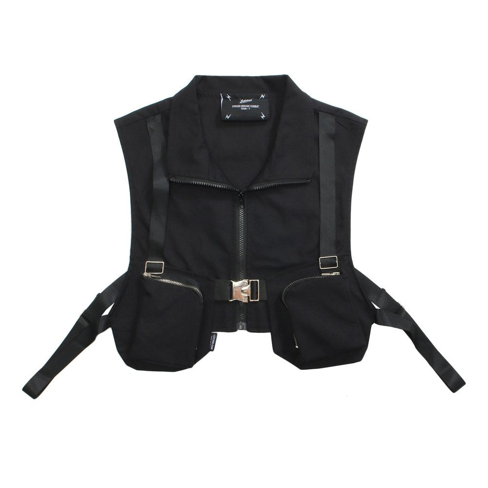 Women's Streetwear Zipper Vest with Metal Buckle