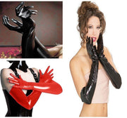 Add a Touch of Elegance with Red Leather Faux Gloves