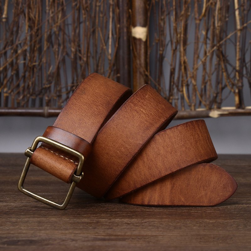 Retro Leather Denim Belt for Men