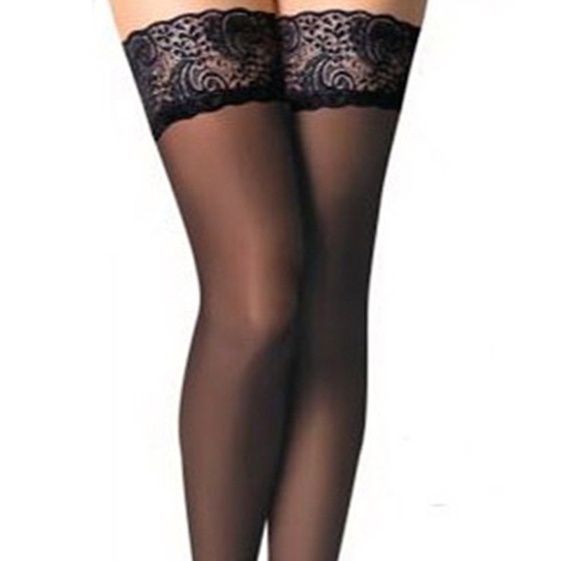 Lace Black Stockings for Women, One Size