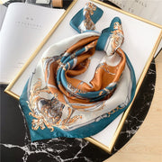 Colorblock Striped Silk Scarf for Women