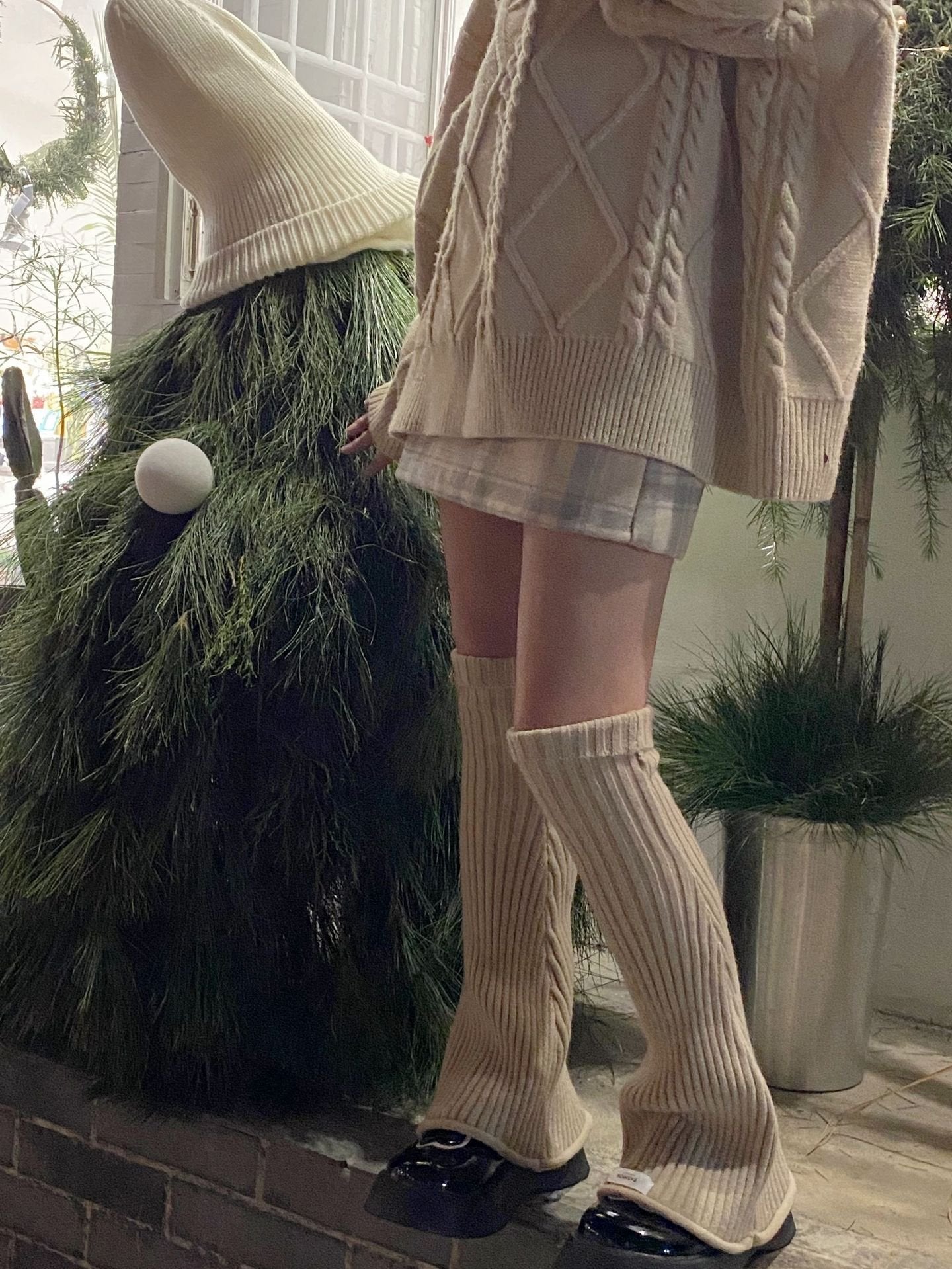 Cozy Vintage Flared Knit Striped Wool Socks