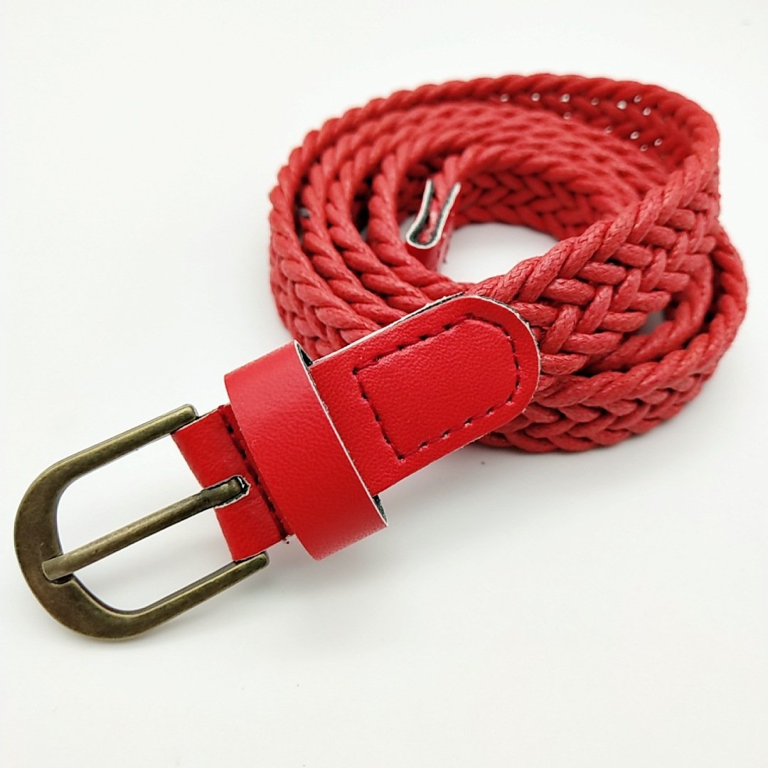 Vintage Alloy Pin Buckle Braided Belt for Men