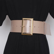 Wide Patent Leather Belt with Cowhide Finish