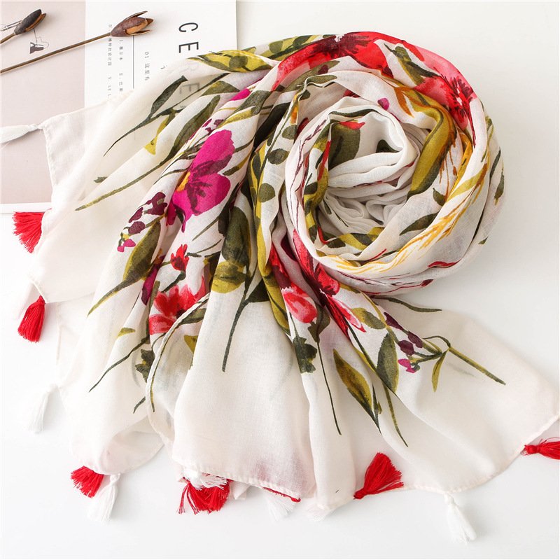 Vintage Floral Scarf