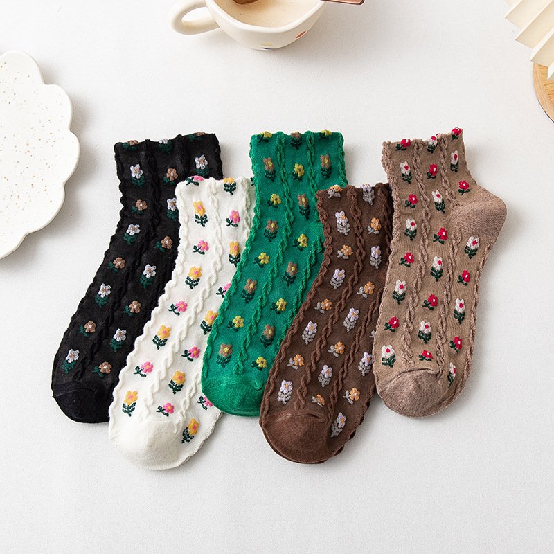 Breathable Floral Socks for Women