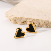 Timeless Black Shell Love Earrings