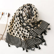 Vibrant Yellow or Black Gray Long Scarf