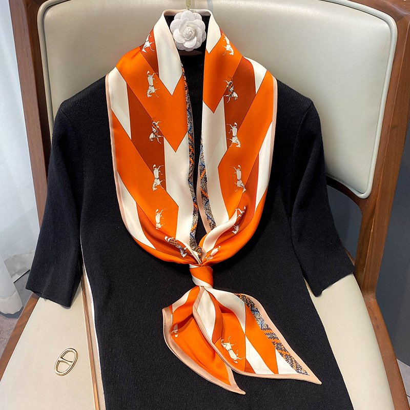Double-Sided Women's Silk Scarf for Winter