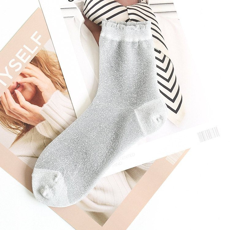 Add a Touch of Glamour with Lace Glitter Socks