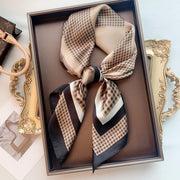 Spring Autumn Plaid Square Scarf for Women