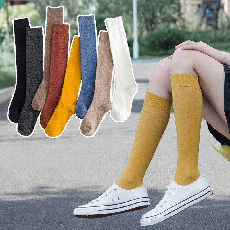 Women's Long Cotton Calf Socks