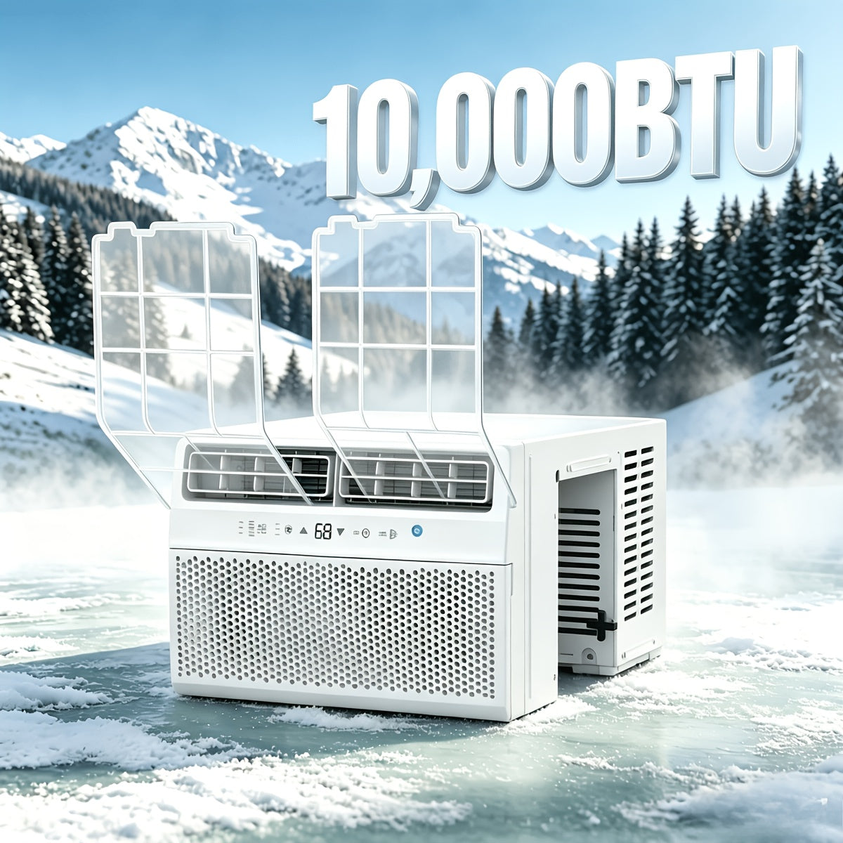 U-Shaped 12,000 BTU Window Air Conditioner with 5,000 BTU Mode, Cools Up to 550 Sq. Ft
