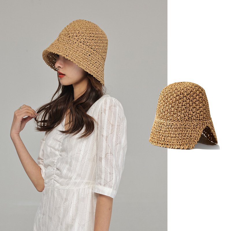 Women's Knitted Bucket Hat - Summer Sun Protection