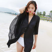 Multi-Functional Black Chiffon Shawl